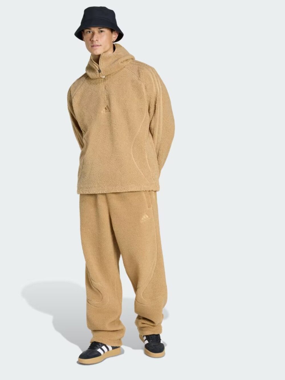 Adidas Borg Fleece Teddy Hoodie and Pants Track Suit Set